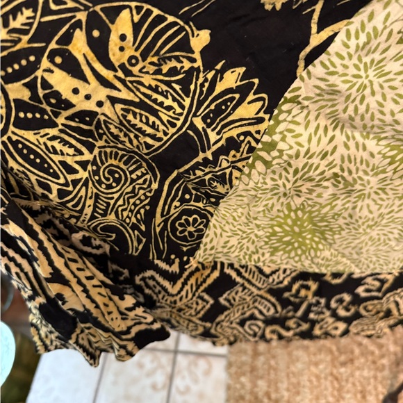 Santiki Boho Tropical Floral Print Patchwork Halter Sundress L - Picture 7 of 15